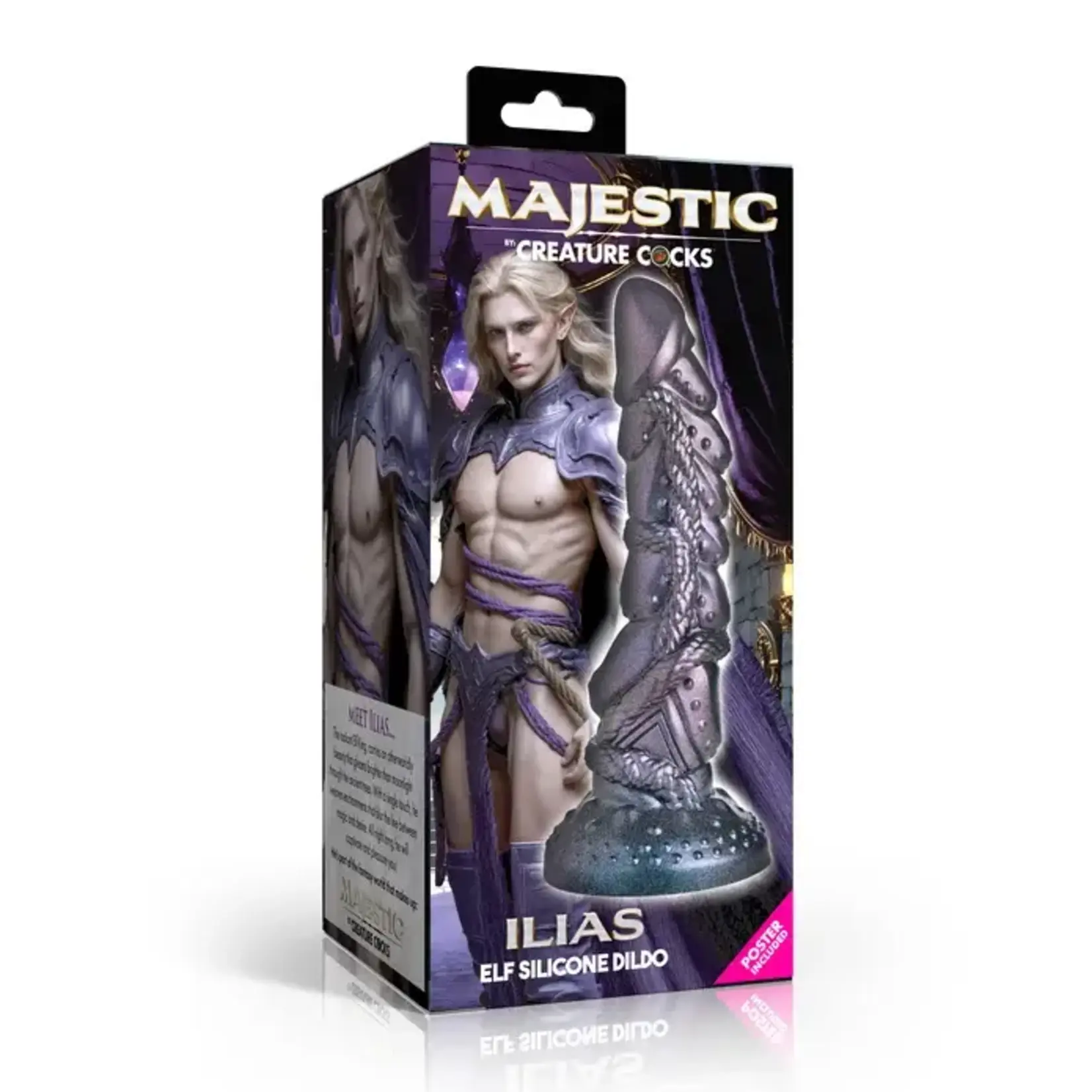 Creature Cocks Ilias Elf Silicone Dildo 8.5in - Silver