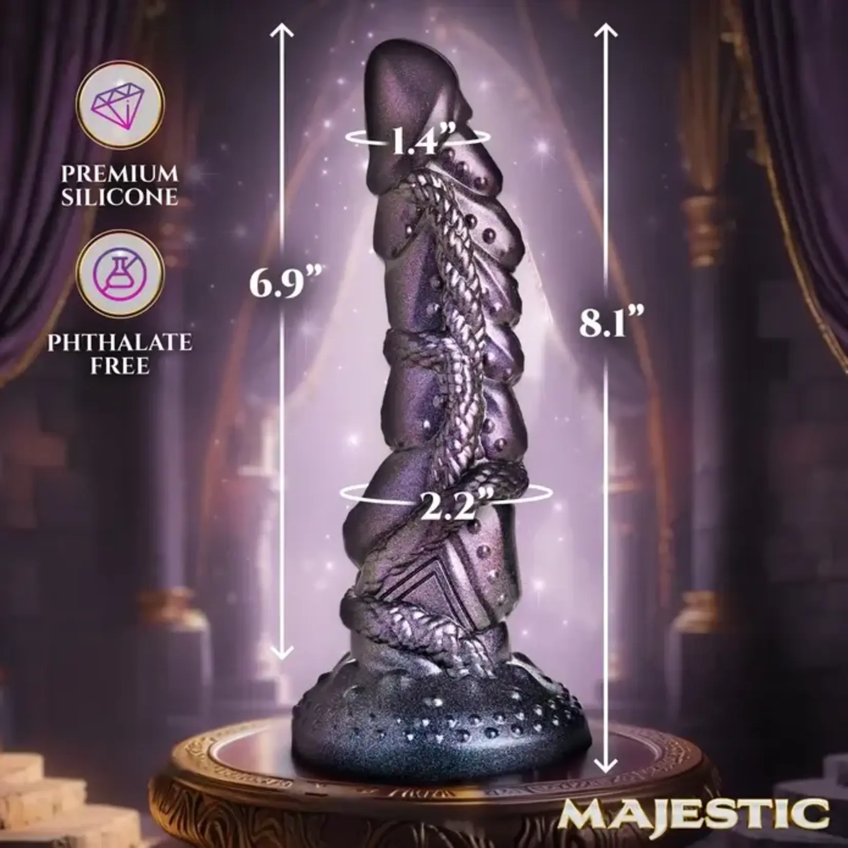 Creature Cocks Ilias Elf Silicone Dildo 8.5in - Silver