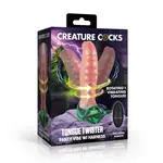 Creature Cocks Tongue Twister Rechargeable Silicone Panty Vibe Tongue Harness with Remote - Multicolor