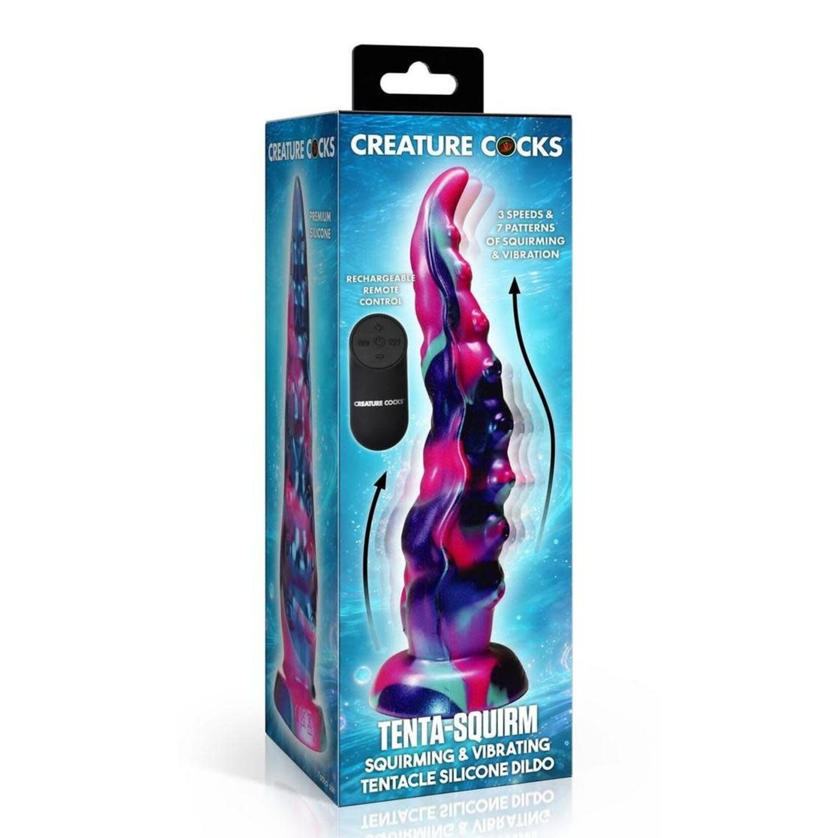 Creature Cocks Tenta-Squirm Squirming and Vibrating Tentacle Rechargeable Silicone Dildo - Multicolor