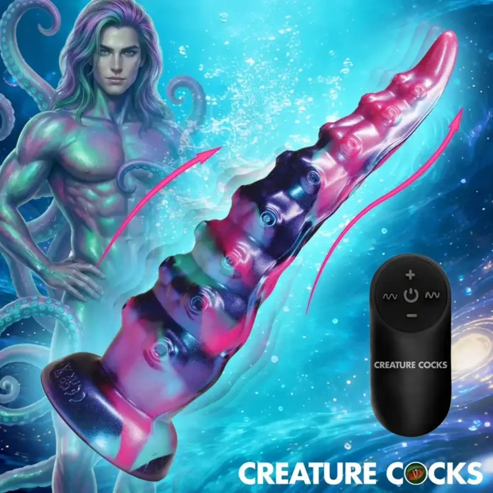 Creature Cocks Tenta-Squirm Squirming and Vibrating Tentacle Rechargeable Silicone Dildo - Multicolor