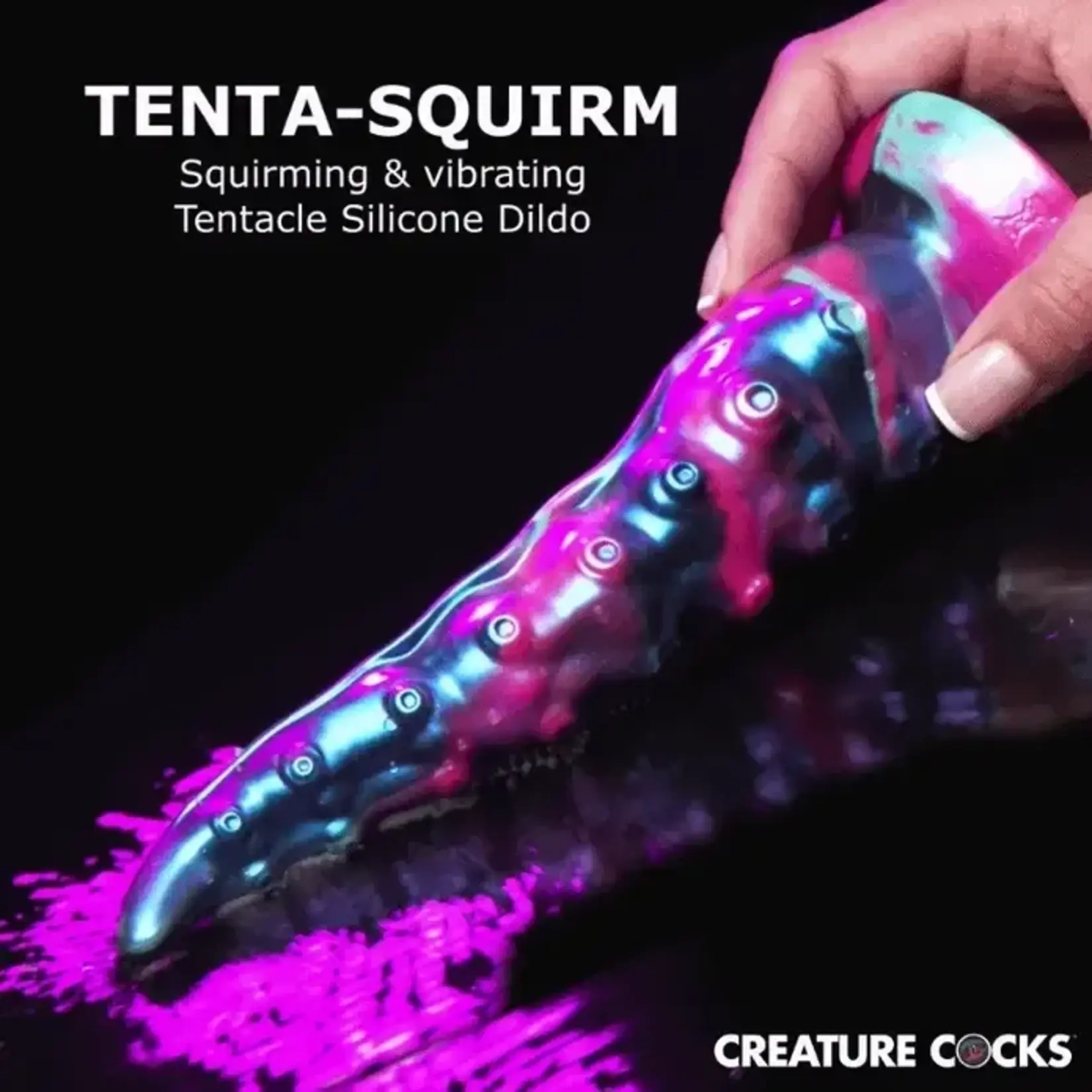 Creature Cocks Tenta-Squirm Squirming and Vibrating Tentacle Rechargeable Silicone Dildo - Multicolor