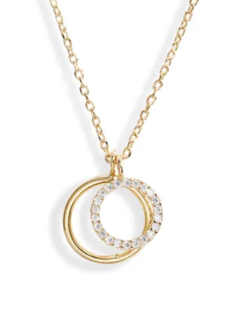 Estella Bartlett Estella B Double Circle Charm Gold Necklace