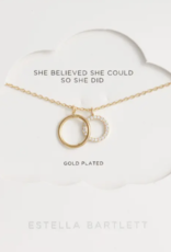 Estella Bartlett Estella B Double Circle Charm Gold Necklace