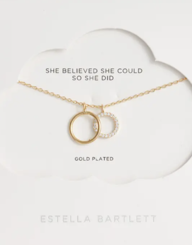 Estella Bartlett Estella B Double Circle Charm Gold Necklace