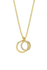 Estella Bartlett Estella B Double Circle Charm Gold Necklace