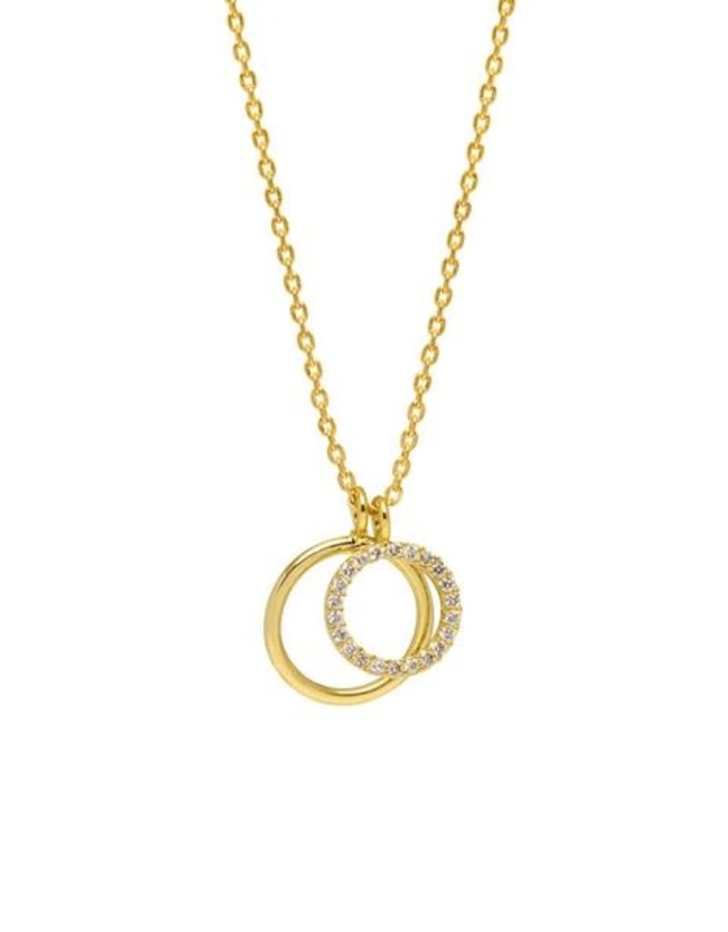 Estella Bartlett Estella B Double Circle Charm Gold Necklace