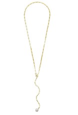 Victoria Six Victoria 6 Rect Link Pearl Lariat Gold Neck