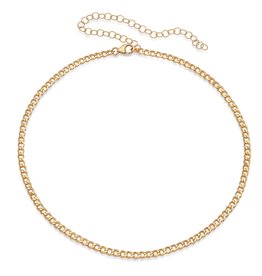 Victoria Six Victoria 6 Sm Cuban Link Adjust Choker Gold Neck