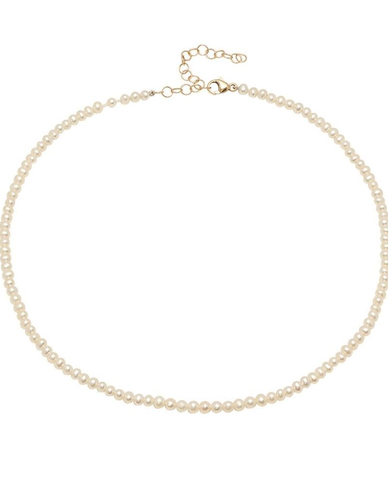 Victoria Six Victoria 6 Tiny Pearl Adjust Choker Gold Neck