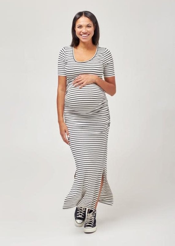 NOM Maternity NOM Hugo Maxi Stripe S/S Dress