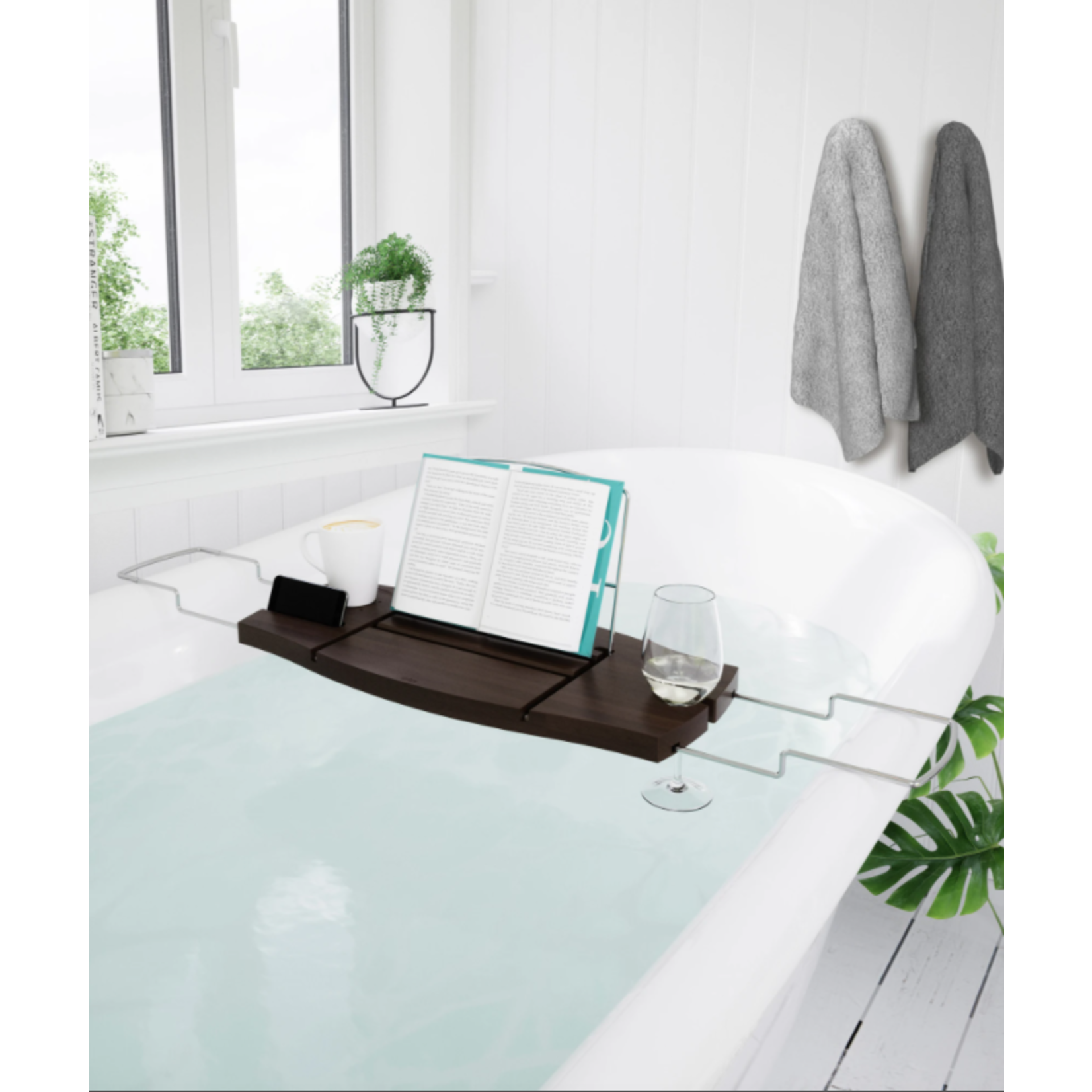 UMBRA AQUALA BATHTUB CADDY WALNUT