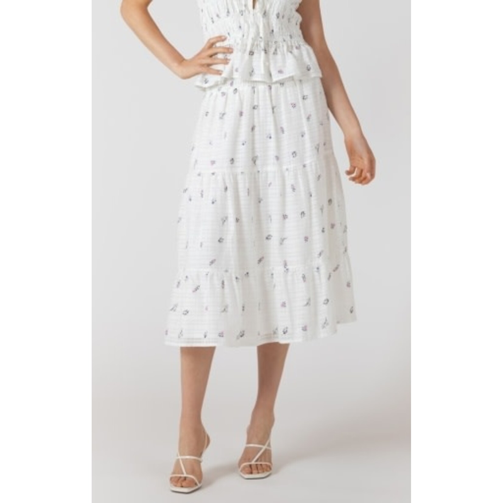 Dex Clothing 2722714 D SMOKED WAIST MIDI SKIRT