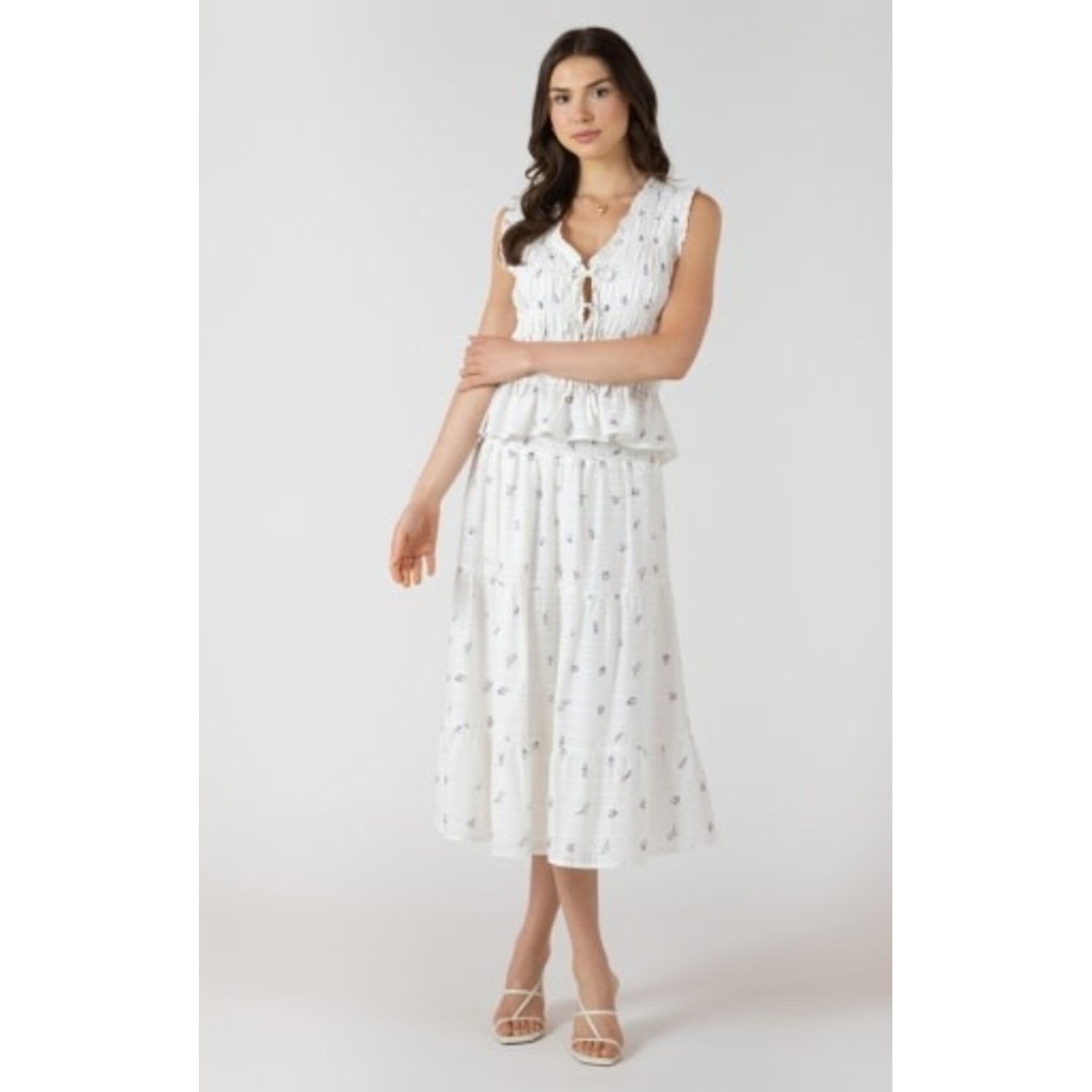 Dex Clothing 2722714 D SMOKED WAIST MIDI SKIRT