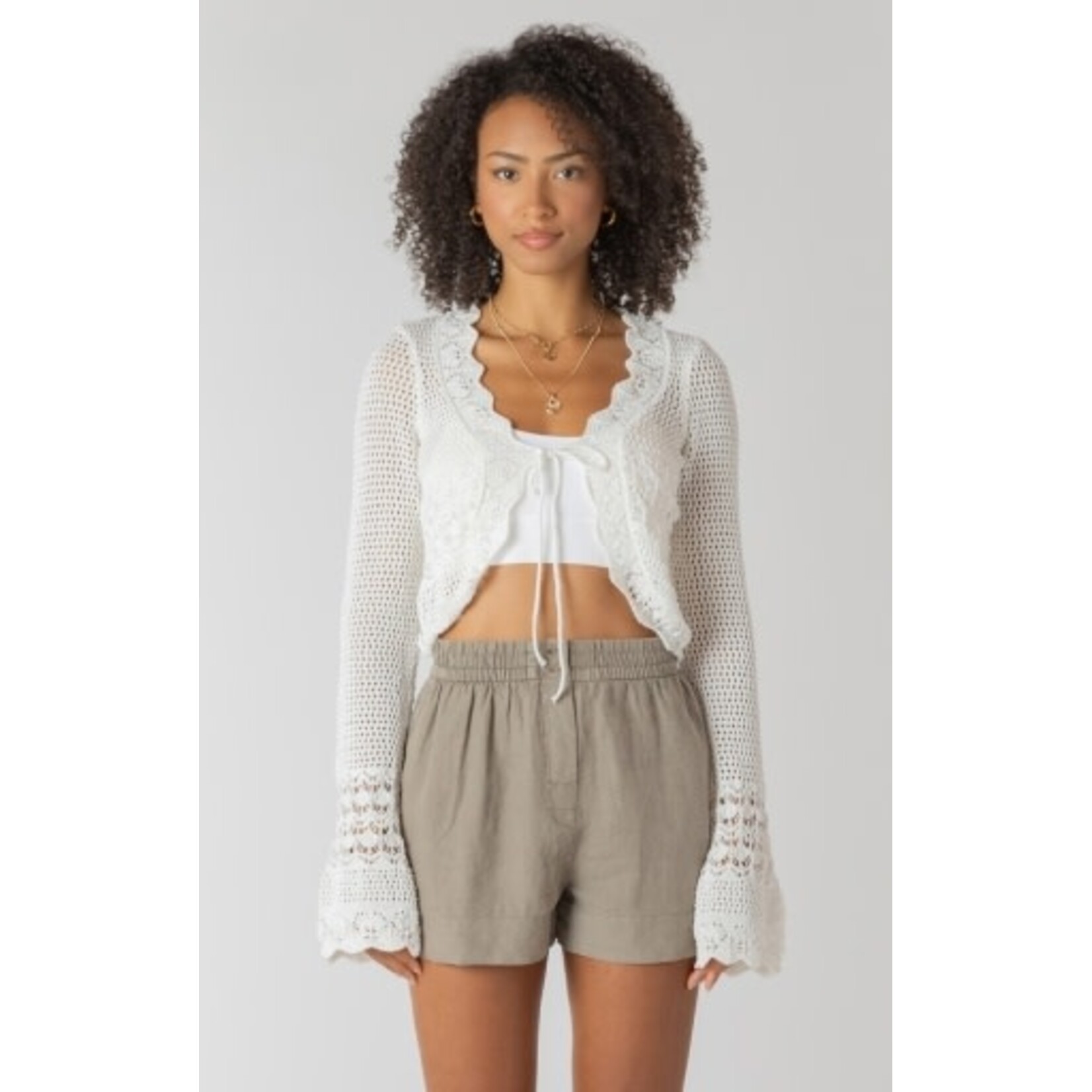 Dex Clothing 2727253 DG TIE FRONT CROCHET CARDIGAN