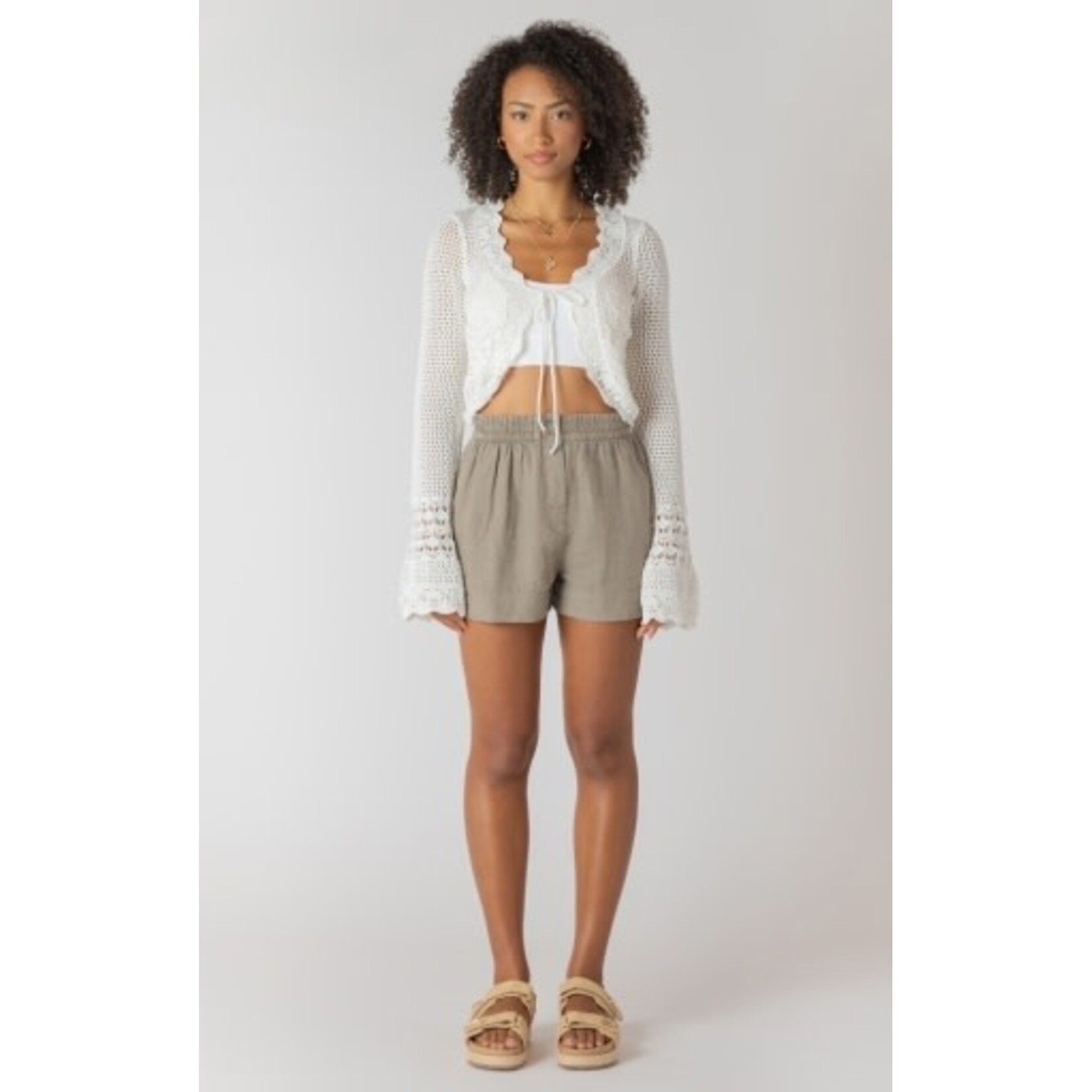 Dex Clothing 2727253 DG TIE FRONT CROCHET CARDIGAN