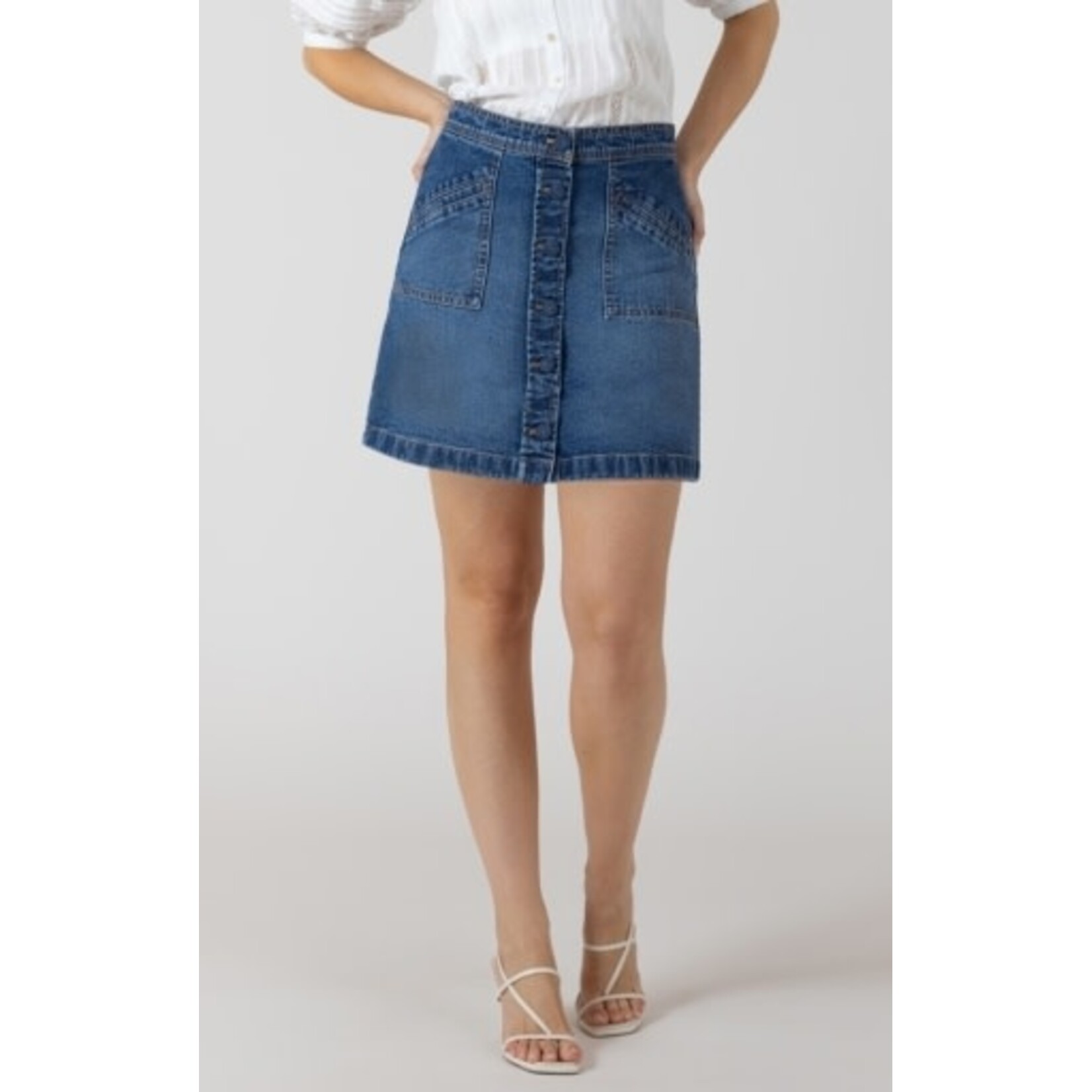 Dex Clothing 2725254 D BUTTON FRONT MINI SKIRT