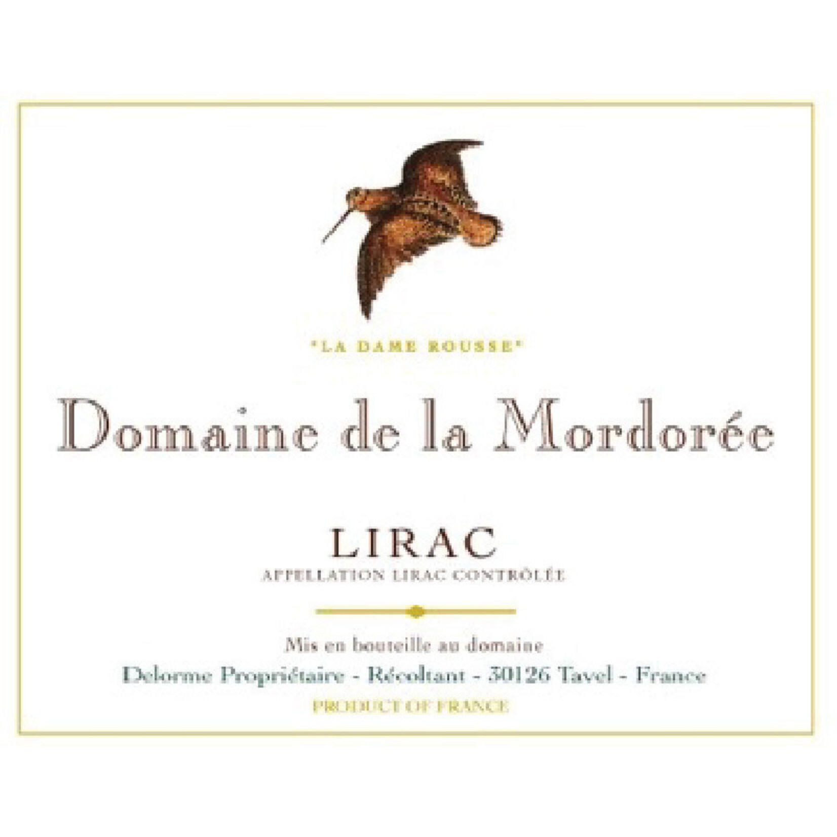 DOMAINE DE LA MORDOREE • LIRAC LA DAME ROUSSE • .750 • BOTTLE