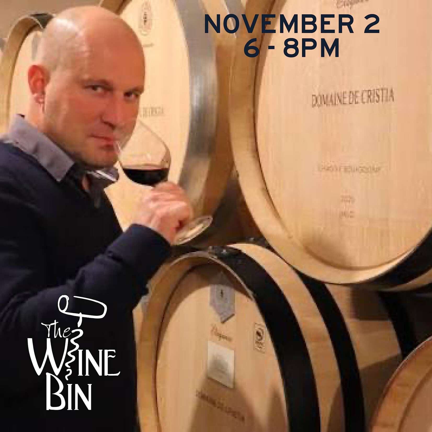 The Wine Bin Domaine De Cristia Tasting Class •  11-2-26 • 6-8pm