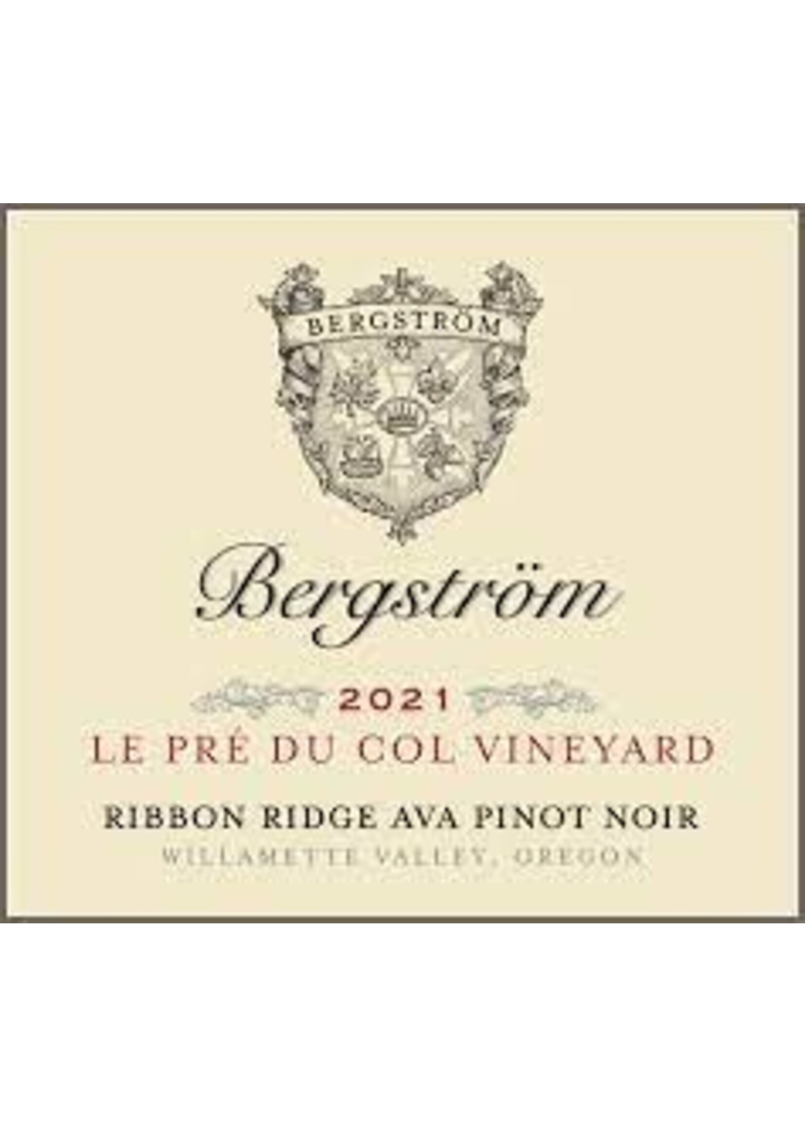 Bergstrom 2021 Pinot Noir Le Pre Du Col Vineyard 750ml