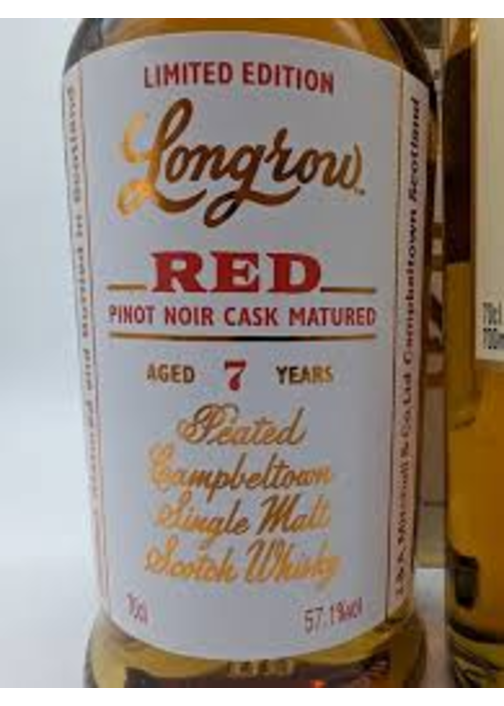Longrow 'Red' Limited Edition Pinot Noir Casks Peated 7 Year Old 57.1% Single Malt Scotch Whisky 700ml