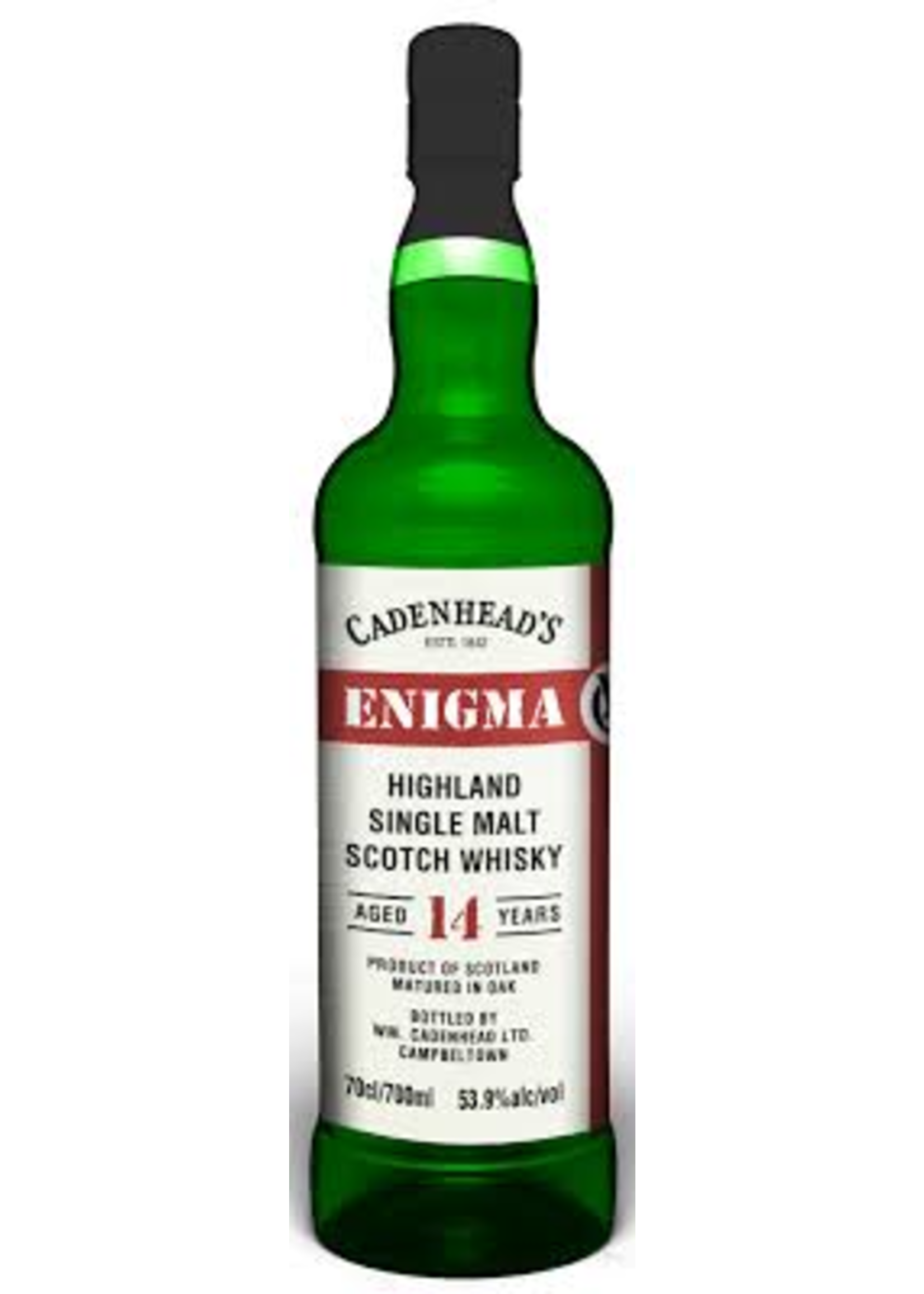 Cadenhead's Enigma 14 Year Old Peated Highland Single Malt Scotch Whisky, 2009, 53.9%, 700ml