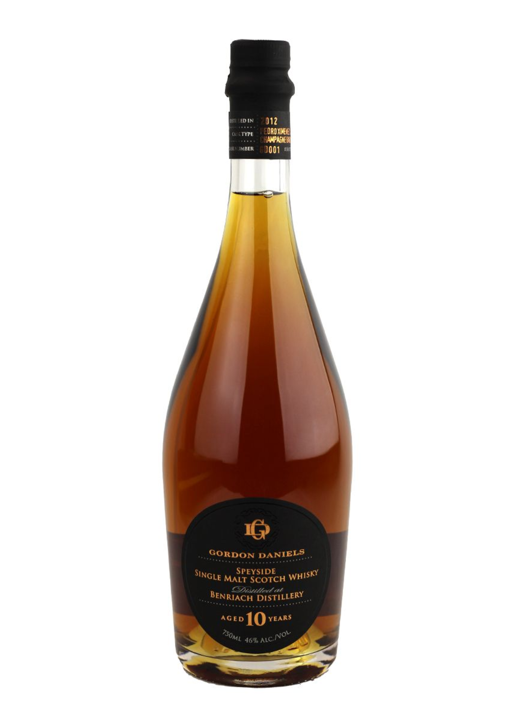 Gordon Daniels BenRiach 10 year old Speyside Single Malt Whisky, 2012, 46%, 750ml