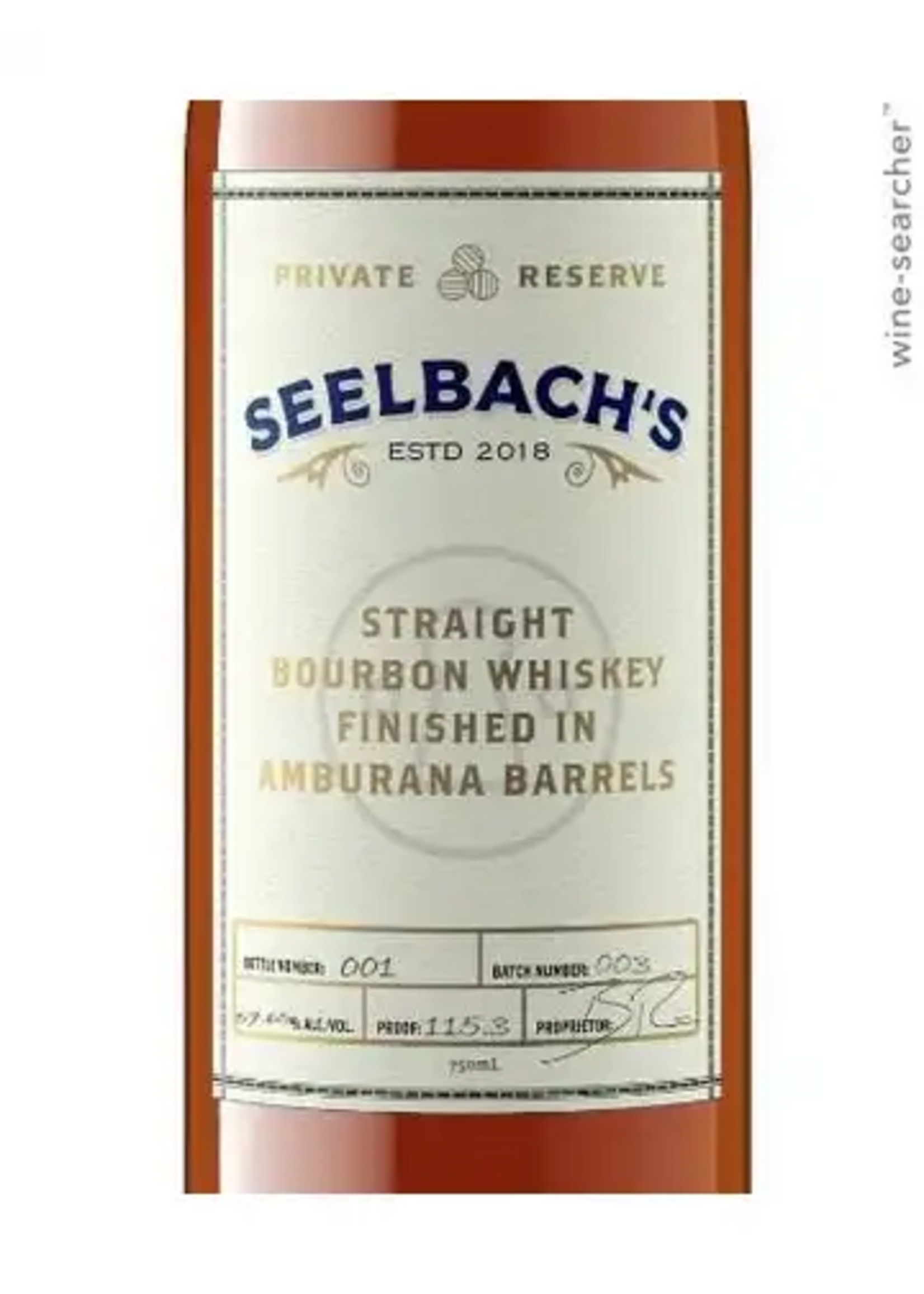 Seelbach's Private Reserve Amburana Barrel Straight Bourbon Whiskey 750ml