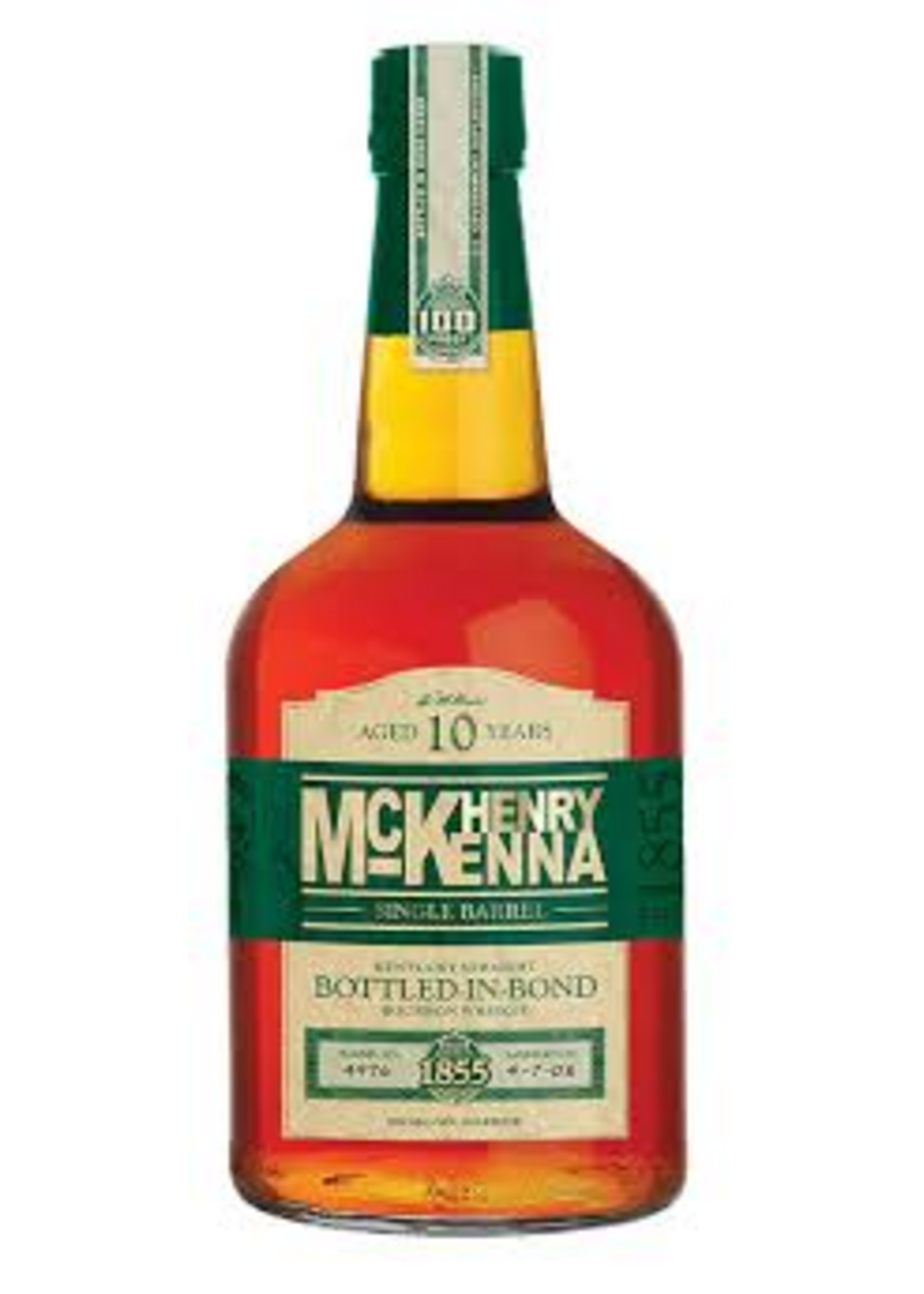 Henry McKenna 10 year old Single Barrel Bottled in Bond KY Straight Bourbon Whiskey 750 ml