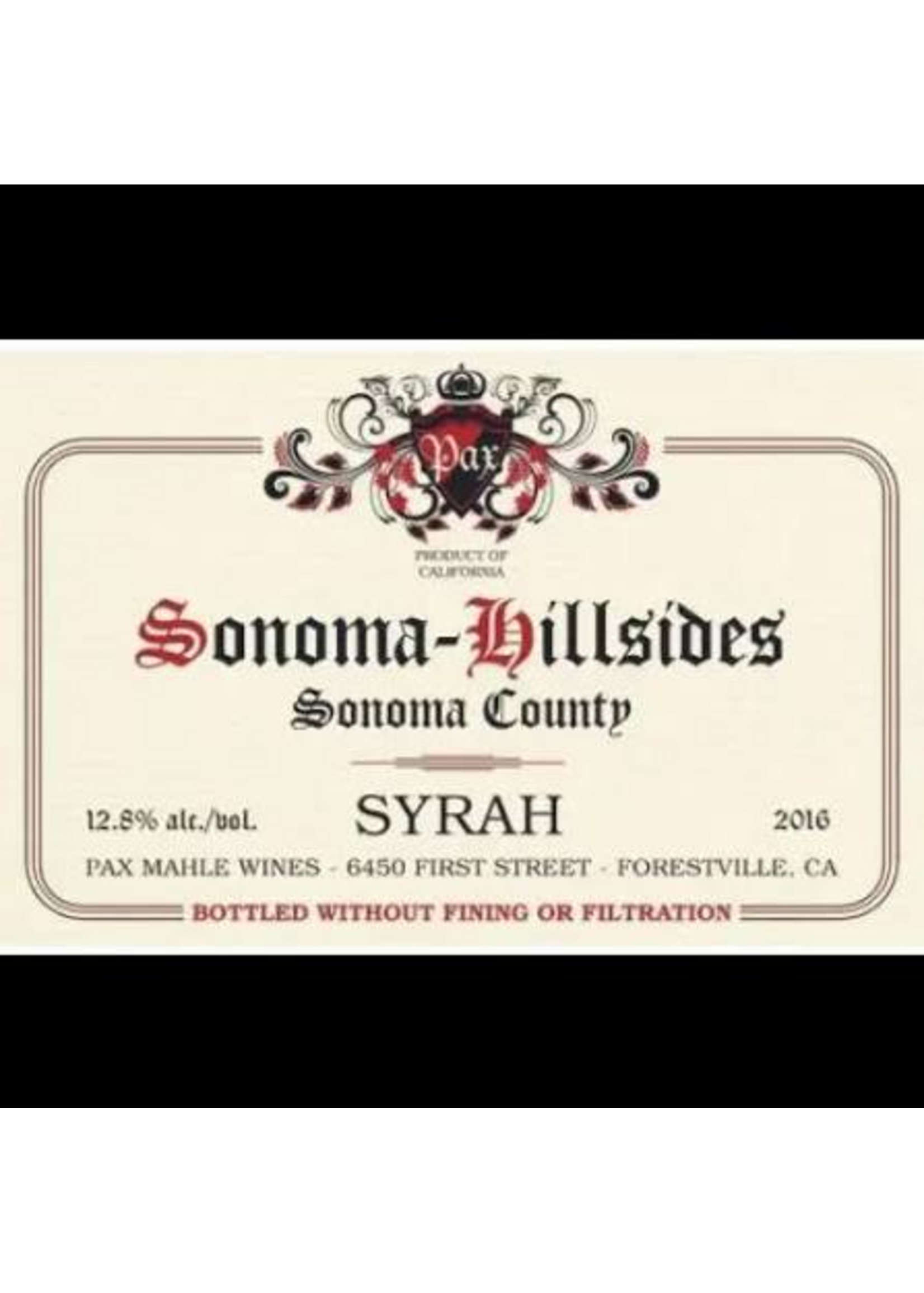 Pax 2023 Sonoma Hillsides Syrah 750ml