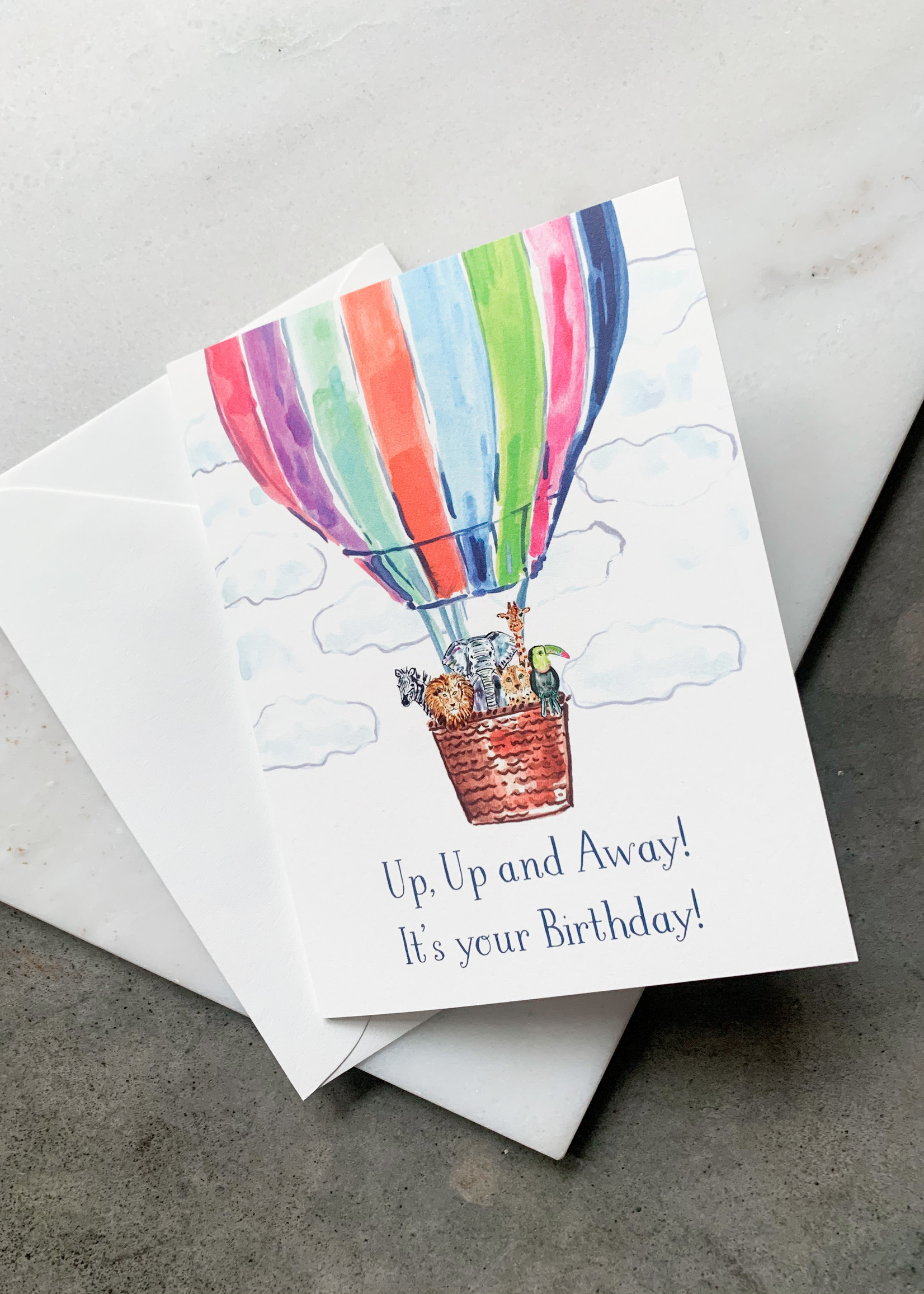 Elitaire Petite Hot Air Balloon Baby Birthday Card