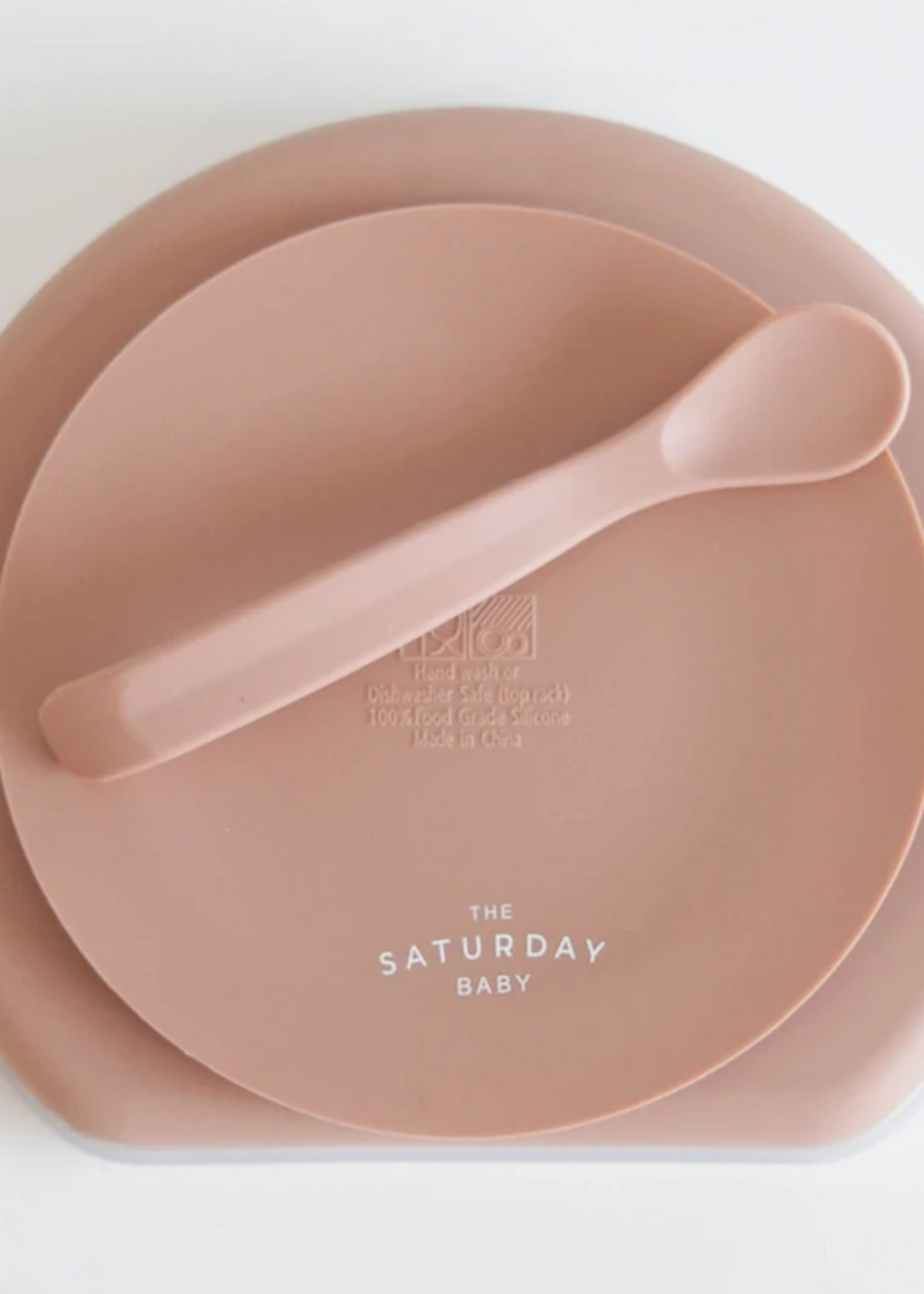 Elitaire Petite Coral Silicone Suction Plate with Lid + Spoon
