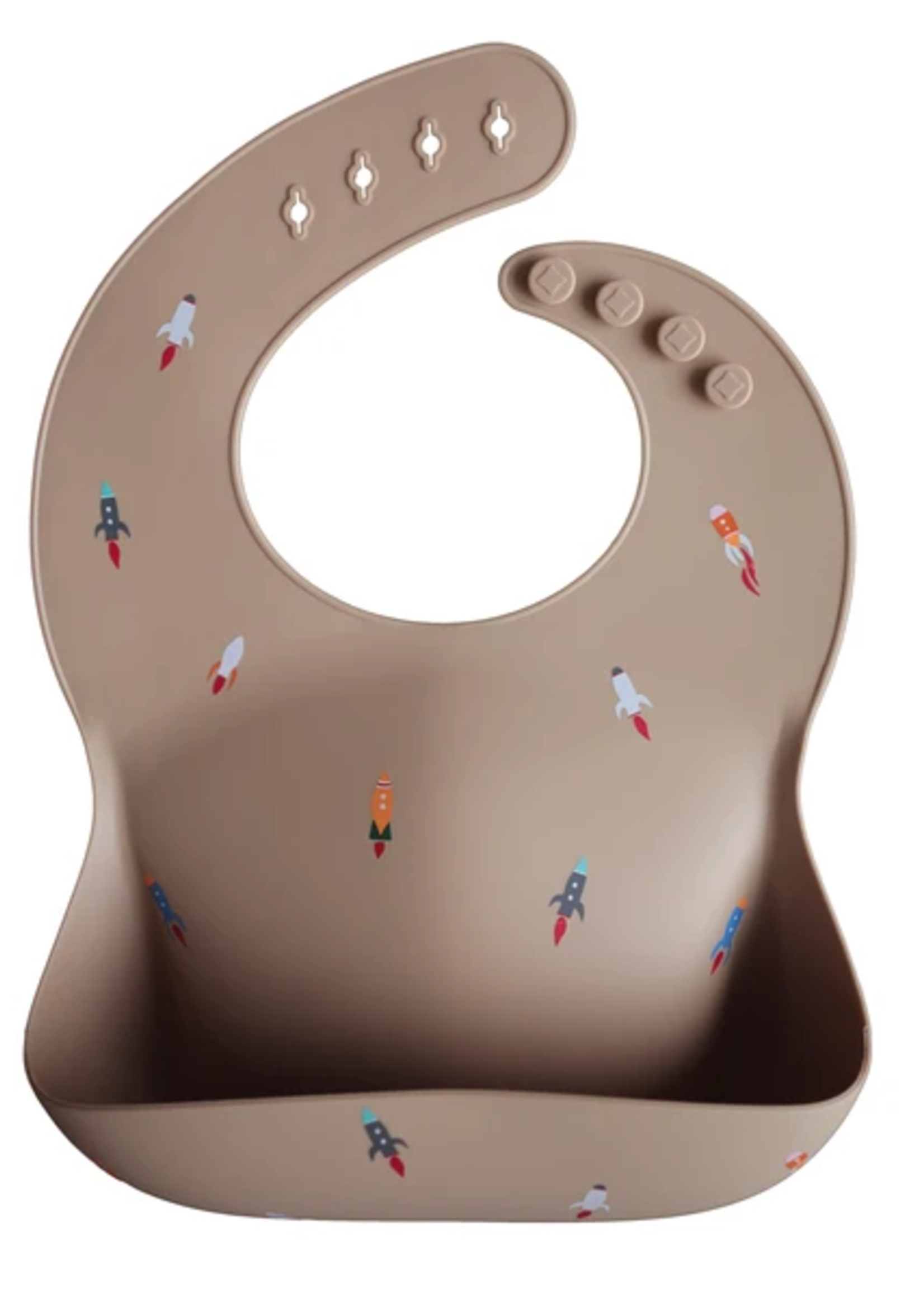 Elitaire Petite Rocket Ship Silicone Bib