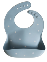 Elitaire Petite White Daisy Silicone Bib