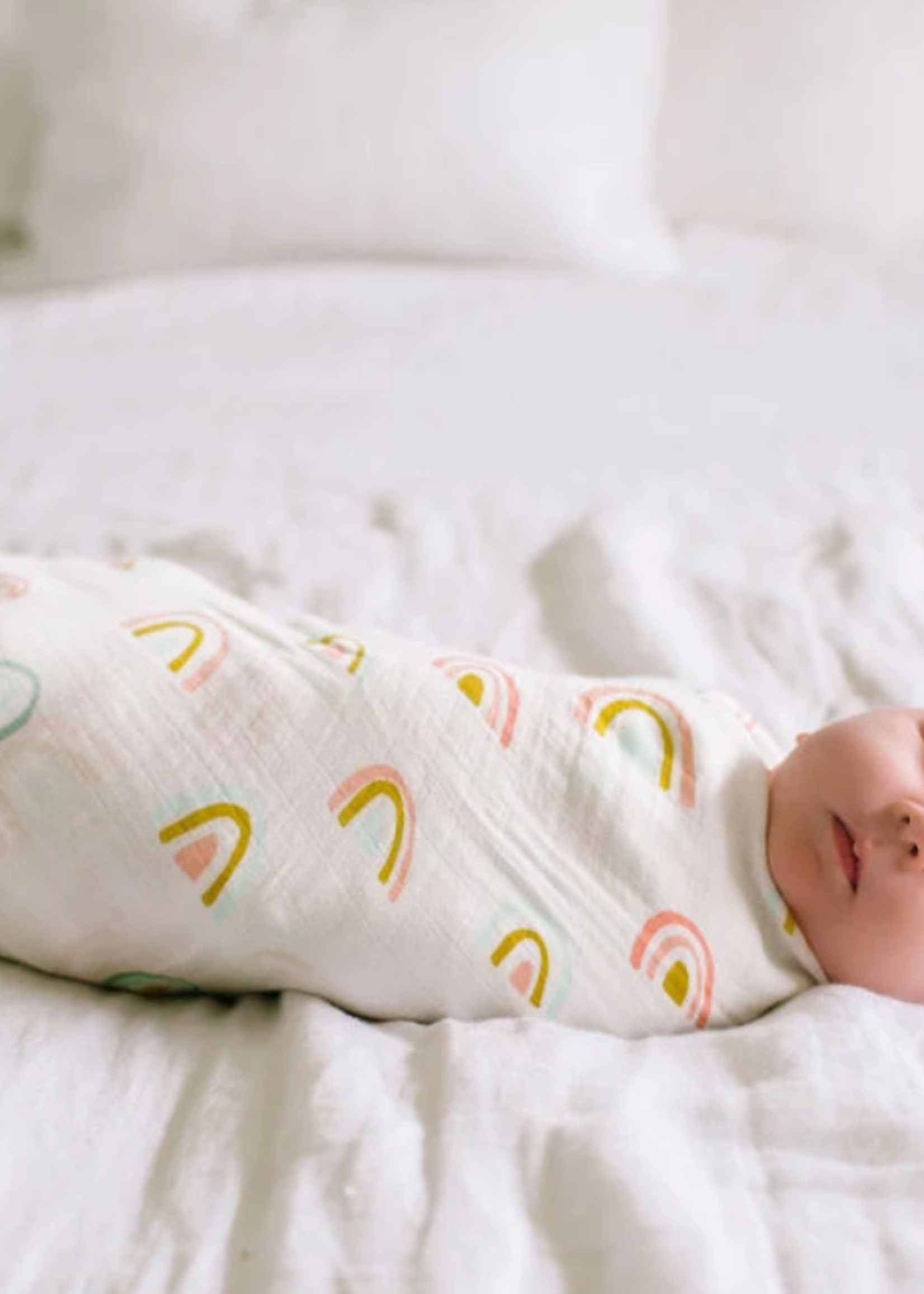 Elitaire Petite Muslin Swaddle - Pastel Rainbow