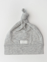 Elitaire Petite Top Knot Beanie in Heather Grey