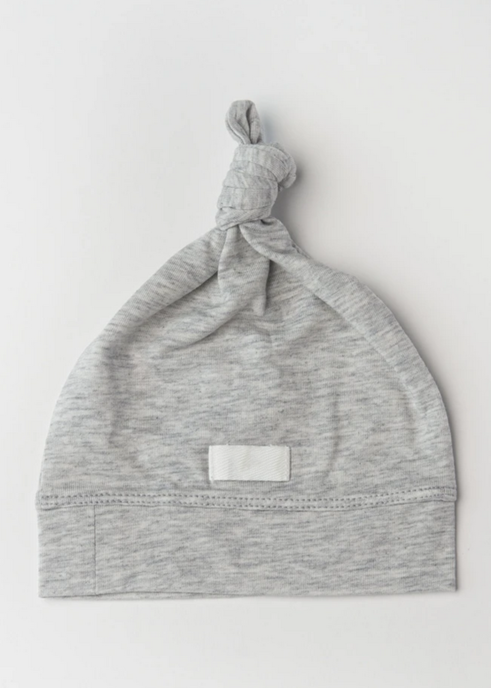 Elitaire Petite Top Knot Beanie in Heather Grey