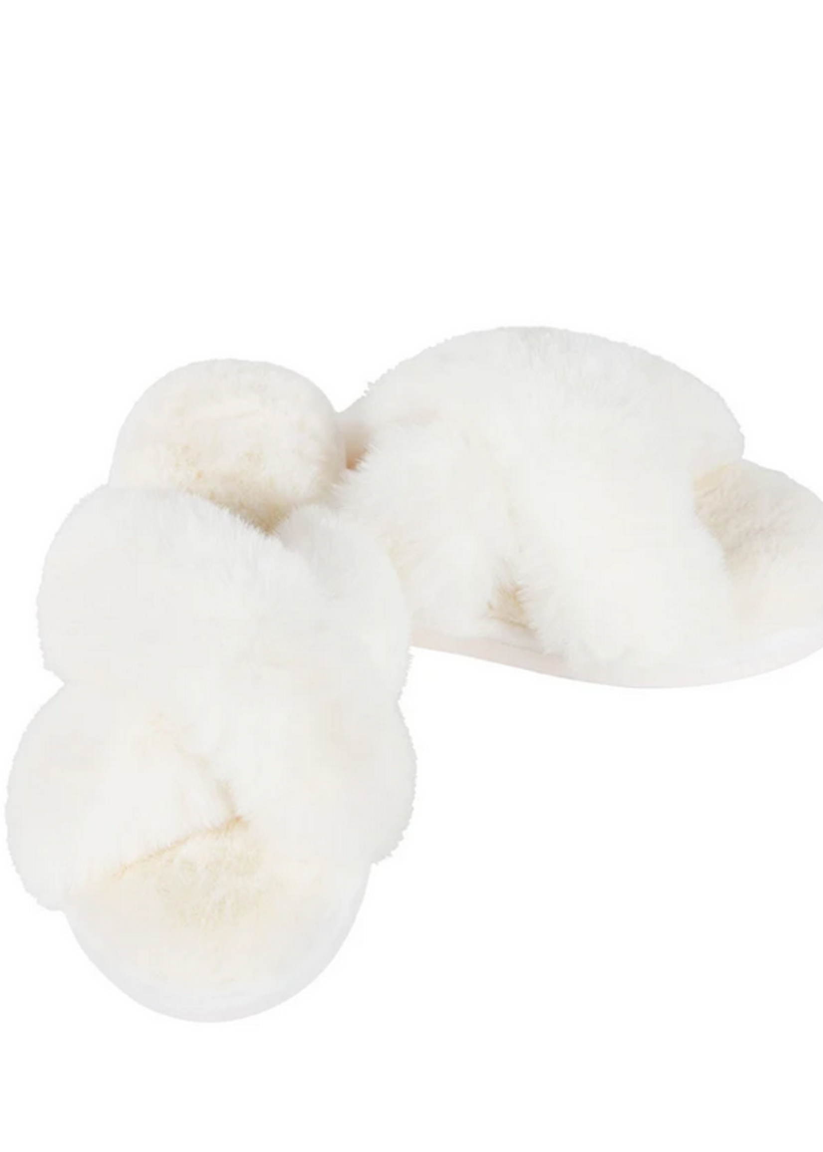 Elitaire Boutique Beverly Plush Slipper in Ivory