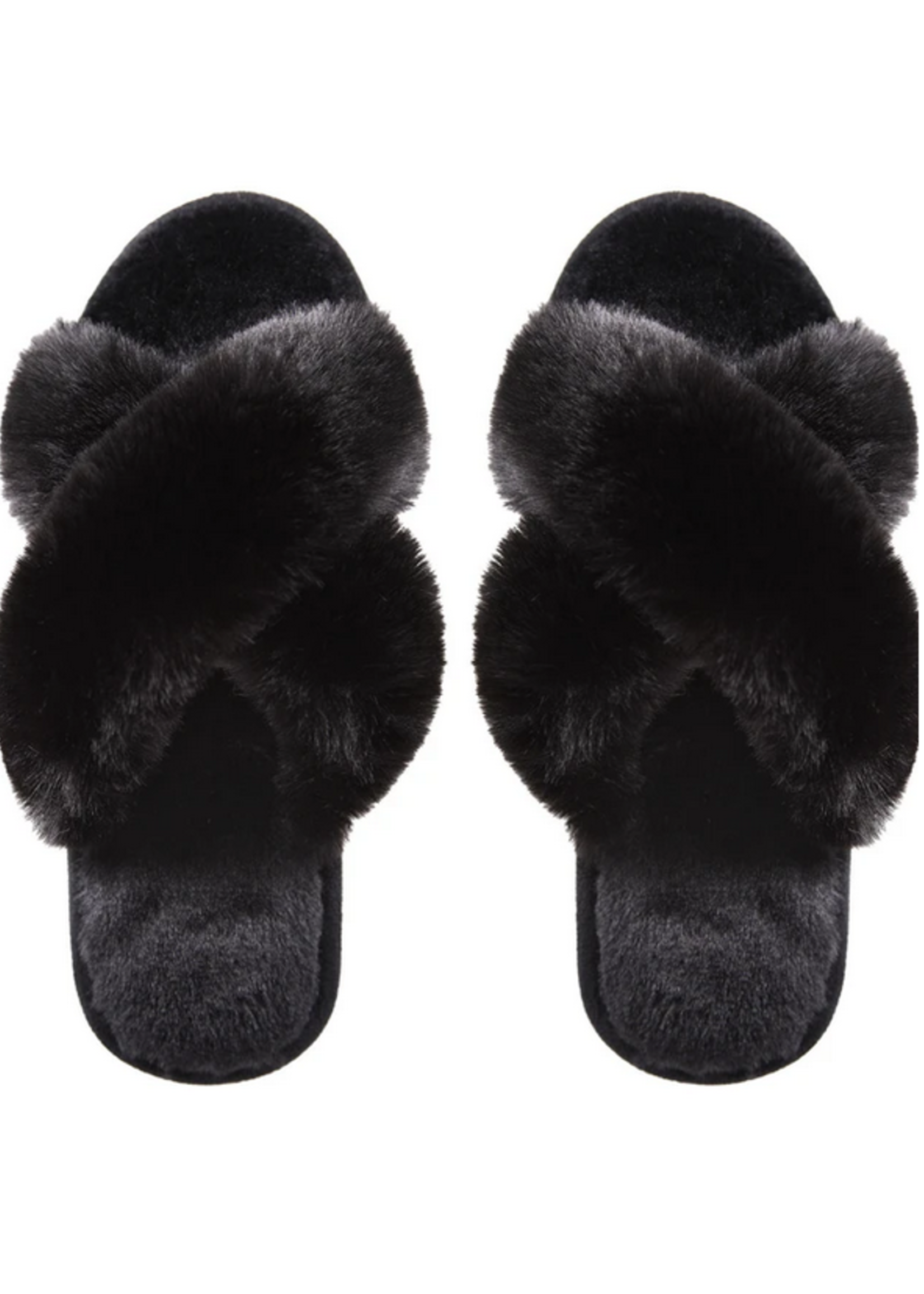 Elitaire Boutique Beverly Plush Slipper in Black