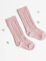 Elitaire Petite Pink Cable Knit Knee High Socks