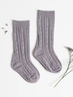 Elitaire Petite Lavendar Cable Knit Knee High Socks 0-18M