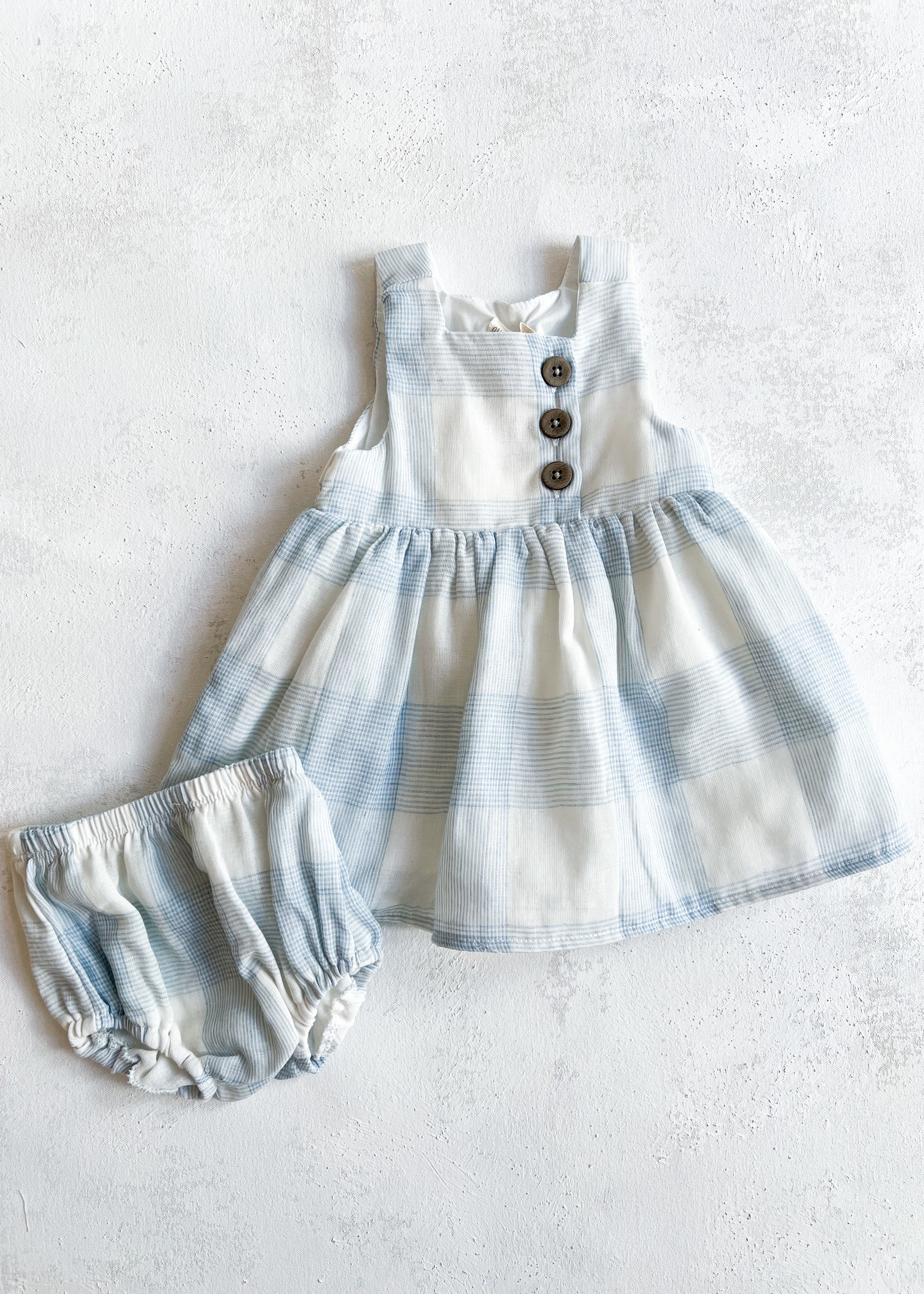 Elitaire Petite Elowen Blue Check Dress