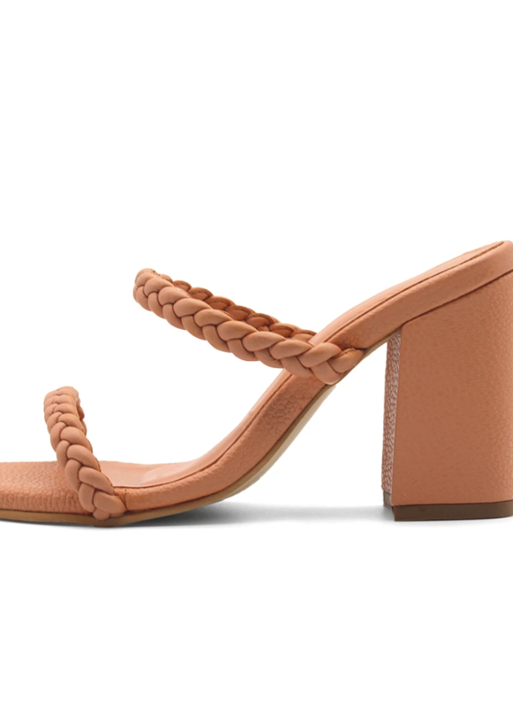 Elitaire Boutique Binjai Peach Braided Leather Heel