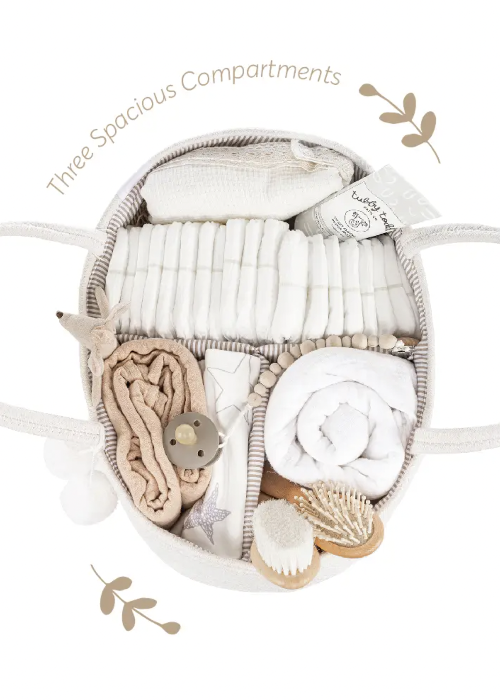 Set Of Three Cotton Rope Baskets for Storage, Diaper organizer