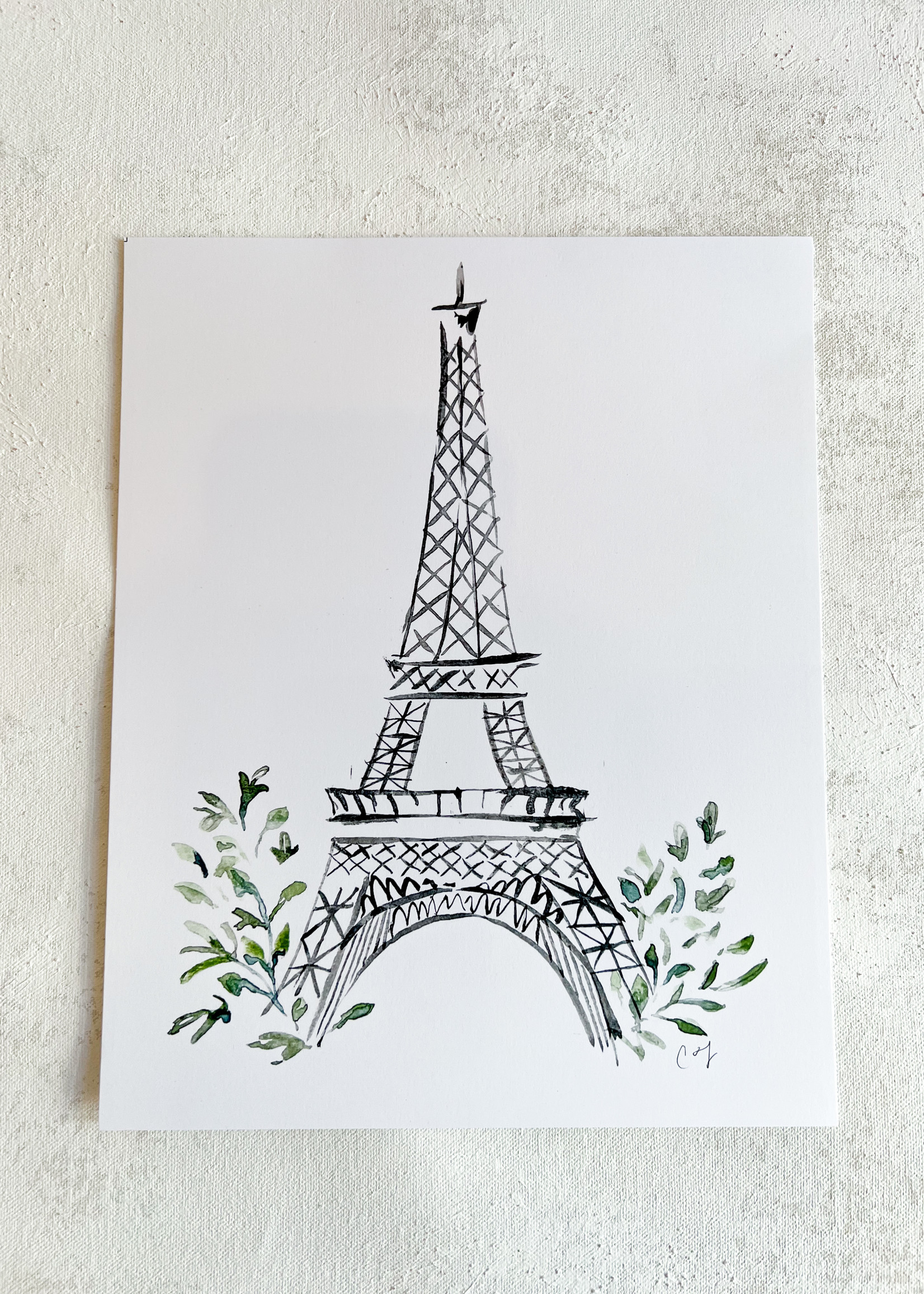 Elitaire Petite Eiffel Tower Watercolor