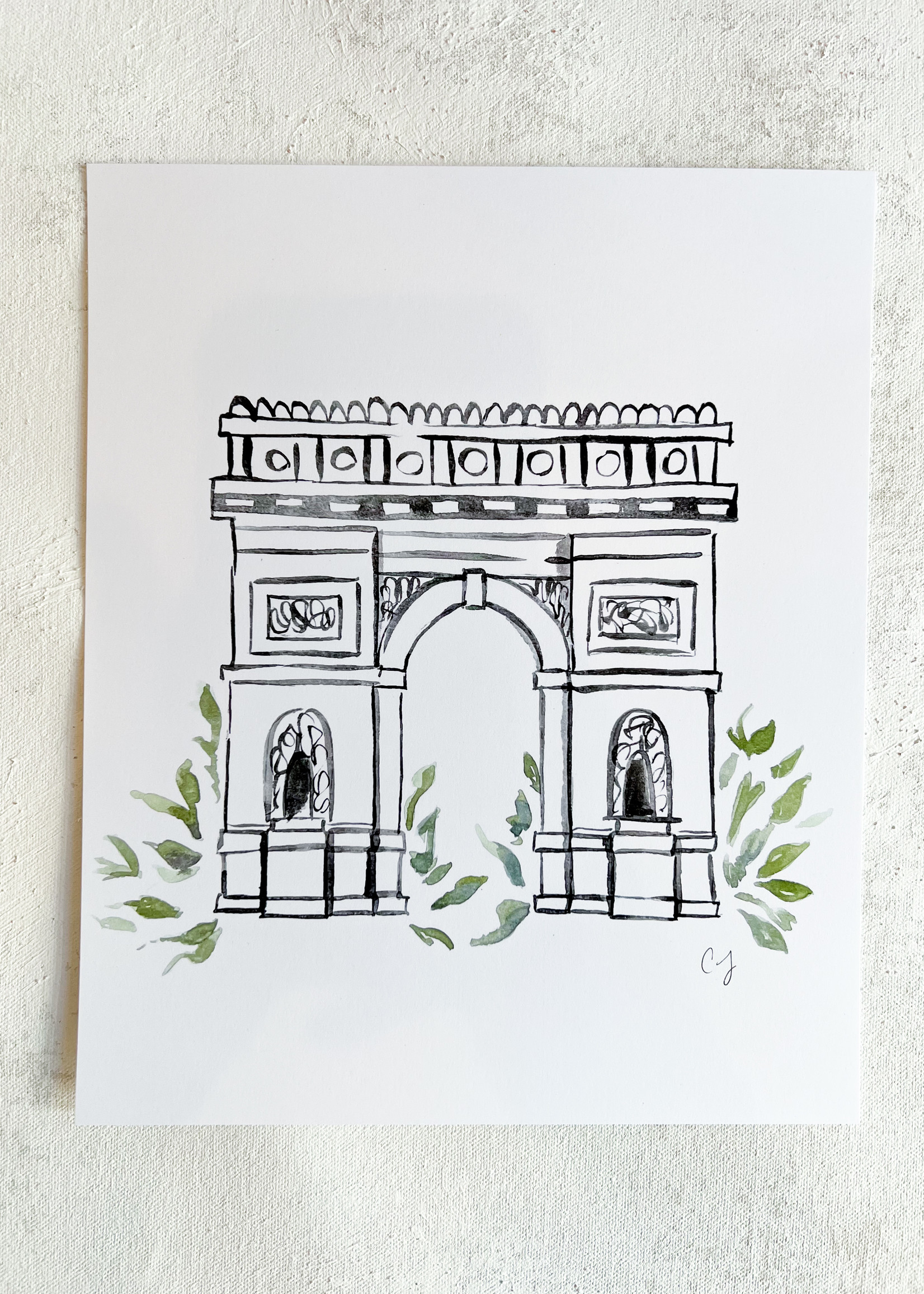 Elitaire Petite Arc de Triomphe Watercolor