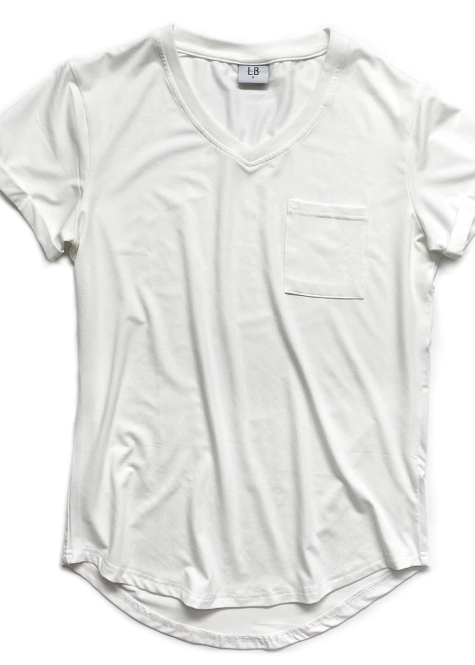 Elitaire Boutique Pocket Tee in Off White