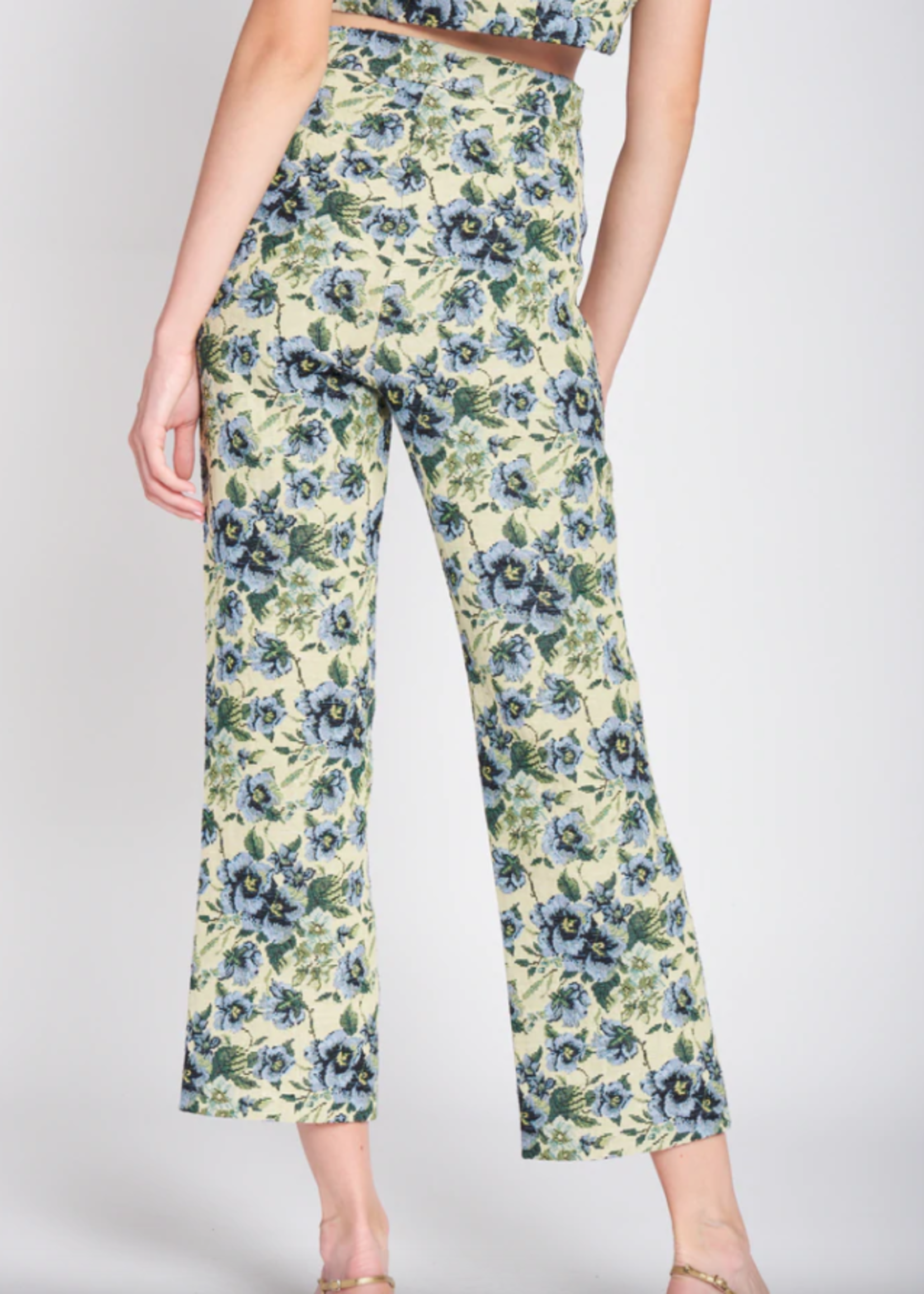 Elitaire Boutique Vintage Floral Jacquard Trousers