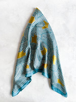 Elitaire Boutique Teal Geometric Silky Long Scarf