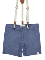 Elitaire Petite Blue Captain Shorts with Suspenders